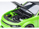 Dodge Charger Scat Pack Widebody Sublime Green with Matt Black Hood and Top 1/18 Model Car Autoart 71758