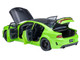 Dodge Charger Scat Pack Widebody Sublime Green with Matt Black Hood and Top 1/18 Model Car Autoart 71758