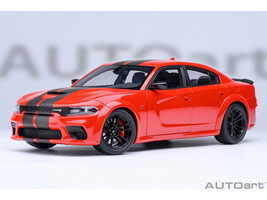 Dodge Charger Scat Pack Widebody Torred with Carbon Stripes 1/18 Model Car Autoart 71759