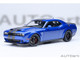 2022 Dodge Challenger SRT Jailbreak Indigo Blue Metallic with Carbon Stripes 1/18 Model Car Autoart 71763
