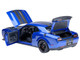 2022 Dodge Challenger SRT Jailbreak Indigo Blue Metallic with Carbon Stripes 1/18 Model Car Autoart 71763