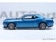 2023 Dodge Challenger SRT Super Stock Frostbite Blue Metallic with Carbon Stripes 1/18 Model Car Autoart 71767
