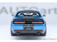 2023 Dodge Challenger SRT Super Stock Frostbite Blue Metallic with Carbon Stripes 1/18 Model Car Autoart 71767