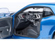 2023 Dodge Challenger SRT Super Stock Frostbite Blue Metallic with Carbon Stripes 1/18 Model Car Autoart 71767