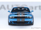 2023 Dodge Challenger SRT Super Stock Frostbite Blue Metallic with Carbon Stripes 1/18 Model Car Autoart 71767