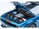 2023 Dodge Challenger SRT Super Stock Frostbite Blue Metallic with Carbon Stripes 1/18 Model Car Autoart 71767
