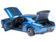 2023 Dodge Challenger SRT Super Stock Frostbite Blue Metallic with Carbon Stripes 1/18 Model Car Autoart 71767