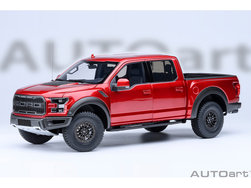 2019 Ford F 150 Raptor Pickup Truck Ruby Red Metallic 1/18 Model Car Autoart 72950