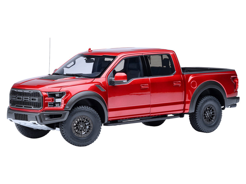2019 Ford F 150 Raptor Pickup Truck Ruby Red Metallic 1/18 Model Car Autoart 72948