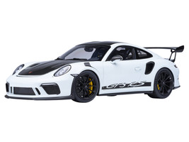 Porsche 911 991 2 GT3 RS Weissach Package White with Carbon Hood and Top 1/18 Model Car Autoart 78176