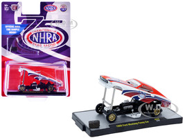 1969 Ford Mustang Funny Car NHRA 75 Years Red and White with Graphics Limited Edition to 3740 pieces Worldwide 1/64 Diecast Model Car M2 Machines 31500-HS66