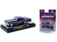 1964 Chevrolet Impala SS 409 Convertible Black Metallic with Purple Graphics and Purple Soft Top Limited Edition to 11000 pieces Worldwide 1/64 Diecast Model Car M2 Machines 31500-HS75