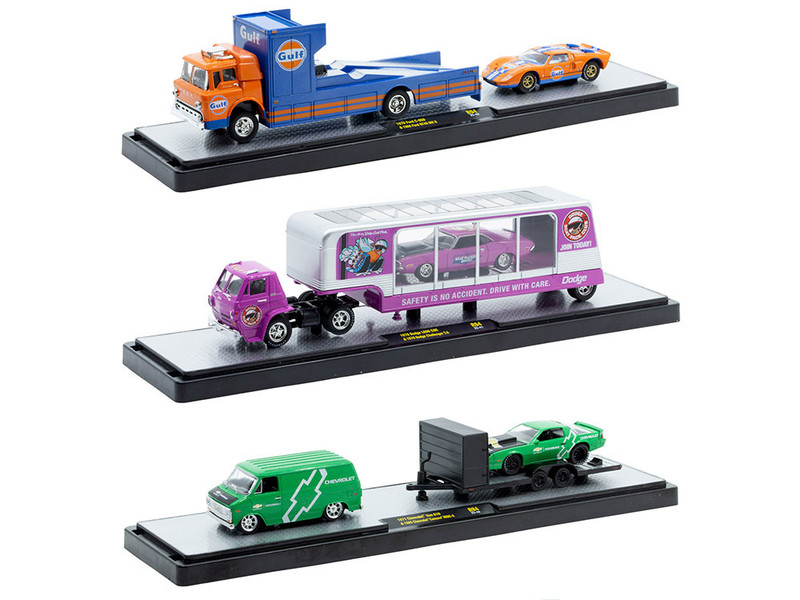 Auto Haulers Set of 3 Trucks Release 94 Limited Edition to 6000 pieces Worldwide 1/64 Diecast Models M2 Machines 36000-94