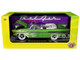1957 Chevrolet Bel Air Convertible Green Metallic with Flame Graphics and Purple and White Interior Limited Edition to 4050 pieces Worldwide 1/24 Diecast Model Car M2 Machines 40300-139A