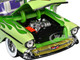 1957 Chevrolet Bel Air Convertible Green Metallic with Flame Graphics and Purple and White Interior Limited Edition to 4050 pieces Worldwide 1/24 Diecast Model Car M2 Machines 40300-139A 1957 Chevrolet Bel Air Convertible Green Metallic with Flame Graphics and Purple and White Interior Limited Edition to 4050 pieces Worldwide 1/24 Diecast Model Car M2 Machines 40300-139A