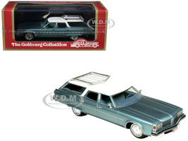 1976 Oldsmobile Custom Cruiser Light Blue Metallic with White Top and Blue Interior Limited Edition to 200 pieces Worldwide 1/43 Model Car Goldvarg Collection GC-078B