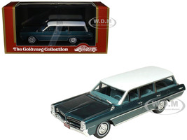 1964 Pontiac Safari Gulfstream Aqua Metallic with White Top and Blue Interior Limited Edition to 200 pieces Worldwide 1/43 Model Car Goldvarg Collection GC-093A