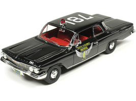 1961 Chevrolet Biscayne Ohio State Highway Patrol Black with Red Interior Limited Edition to 150 pieces Worldwide 1/43 Model Car Goldvarg Collection GC-097A