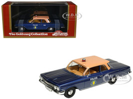 1961 Chevrolet Biscayne Nassau County Police Department Blue Metallic with Beige Top Limited Edition to 150 pieces Worldwide 1/43 Model Car Goldvarg Collection GC-097B