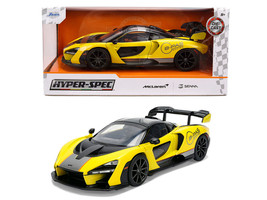 McLaren Senna 8 PAS Racing Yellow Metallic with Black Top Hyper Spec Series 1/24 Diecast Model Car Jada 36484