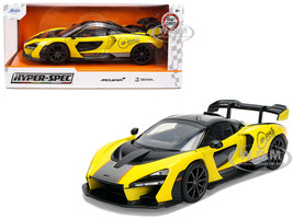 McLaren Senna 8 PAS Racing Yellow Metallic with Black Top Hyper Spec Series 1/24 Diecast Model Car Jada 36484