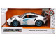 Porsche 911 GT3 RS 992 #12 White with Blue Stripes and Carbon Top Hyper Spec Series 1/24 Diecast Model Car Jada 36494
