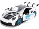 Porsche 911 GT3 RS 992 #12 White with Blue Stripes and Carbon Top Hyper Spec Series 1/24 Diecast Model Car Jada 36494