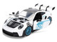 Porsche 911 GT3 RS 992 #12 White with Blue Stripes and Carbon Top Hyper Spec Series 1/24 Diecast Model Car Jada 36494