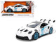 Porsche 911 GT3 RS 992 #12 White with Blue Stripes and Carbon Top Hyper Spec Series 1/24 Diecast Model Car Jada 36494