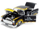 1955 Chevrolet Bel Air BTM Social Club Matt Black with Flames Bigtime Muscle Series 1/24 Diecast Model Car Jada 36606