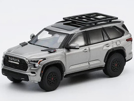 Toyota Sequoia TRD PRO Silver Metallic with Roof Rack 1/64 Diecast Model Car GCD KS-068-569