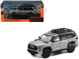 Toyota Sequoia TRD PRO Silver Metallic with Roof Rack 1/64 Diecast Model Car GCD KS-068-569