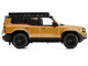 2024 Toyota Land Cruiser Prado Gold Metallic with Red Stripes and Roof Rack 1/64 Diecast Model Car GCD KS-075-580