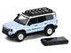 2024 Toyota Land Cruiser Prado Light Blue with White Top and Stripes with Roof Rack and Accessory 1/64 Diecast Model Car GCD KS-075-581