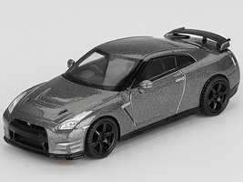 Nissan GT R Nismo R35 CRS Version RHD Right Hand Drive Dark Metal Gray Metallic Limited Edition 1/64 Diecast Model Car Mini GT MGT01089