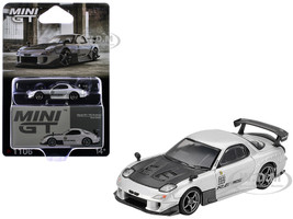 Mazda RX 7 RE Amemiya Silver Metallic with Matt Black Hood Limited Edition 1/64 Diecast Model Car Mini GT MGT01106
