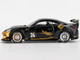 Toyota GR86 LB Nation Liberty Walk #24 Black with Carbon Hood and Gold Graphics Limited Edition 1/64 Diecast Model Car Mini GT MGT01149