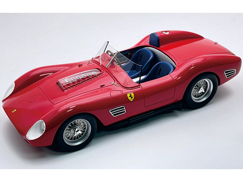 Ferrari 250 TR59 60 Press Version Rosso Corsa Red with Blue Interior Mythos Series with Display Case Limited Edition to 55 pieces Worldwide 1/18 Model Car Tecnomodel TM18-261A