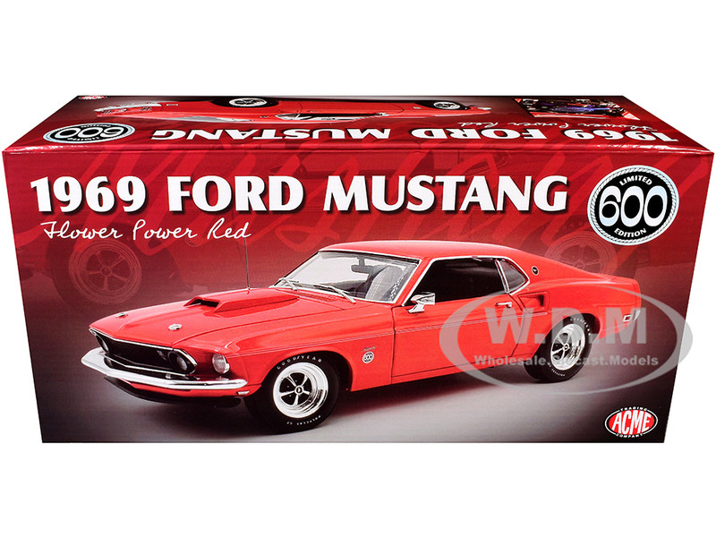 1969 FORD MUSTANG LTD ED 600 FLOWER POWER RED 1/18 DIECAST CAR BY