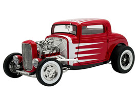 1932 Ford 3 Window Coupe Peppermint Twist Red with White Graphics Limited Edition to 372 pieces Worldwide 1/18 Diecast Model Car ACME A1805026