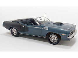 1971 Plymouth HEMI Cuda Convertible Winchester Gray with Black Soft Top Limited Edition to 354 pieces Worldwide 1/18 Diecast Model Car ACME A1806130