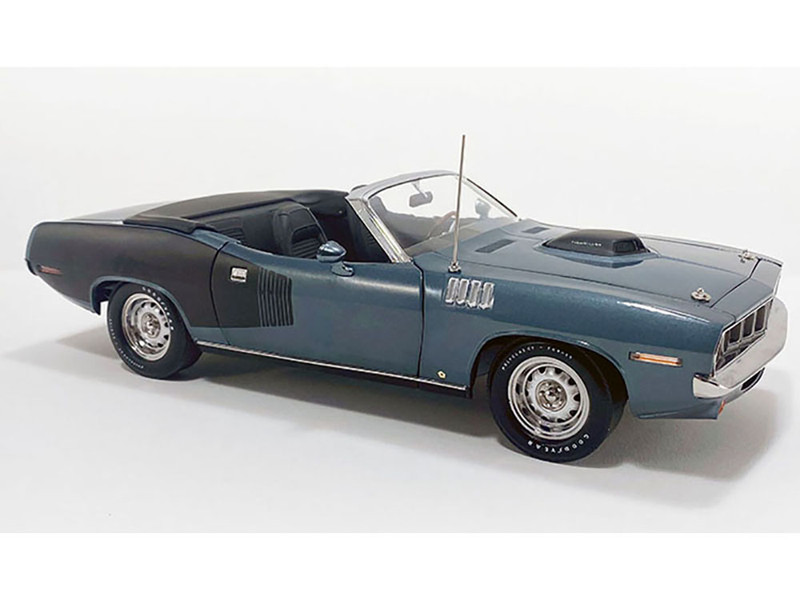 1971 Plymouth HEMI Cuda Convertible Winchester Gray with Black Soft Top Limited Edition to 354 pieces Worldwide 1/18 Diecast Model Car ACME A1806130