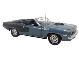 1971 Plymouth HEMI Cuda Convertible Winchester Gray with Black Soft Top Limited Edition to 354 pieces Worldwide 1/18 Diecast Model Car ACME A1806130