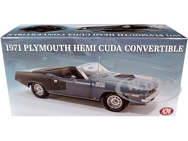 1971 PLYMOUTH HEMI CUDA CONVERTIBLE WINCHESTER GRAY 1/18 MODEL BY