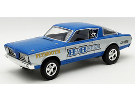 1966 Plymouth Barracuda Hemi Hustler Blue with White Stripes Limited Edition to 374 pieces Worldwide 1/18 Diecast Model Car ACME A1806138