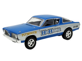 1966 Plymouth Barracuda Hemi Hustler Blue with White Stripes Limited Edition to 374 pieces Worldwide 1/18 Diecast Model Car ACME A1806138