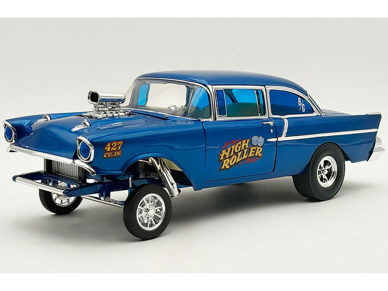 1957 Chevrolet 150 Gasser High Roller Blue Metallic Limited Edition to 300 pieces Worldwide 1/18 Diecast Model Car ACME A1807019