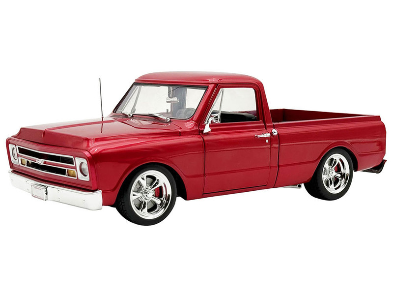 1967 Chevrolet C 10 Custom Pickup Truck Showtime Deep Candy Red Metallic Limited Edition to 612 pieces Worldwide1 /18 Diecast Model Car ACMEA1807222