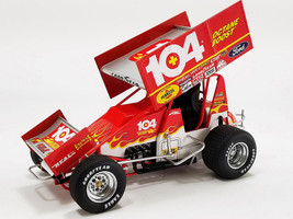 Winged Sprint Car #104 Jeff Swindell Octane Boost Red with Graphics National Sprint Car Hall of Fame 1/18 Diecast Model Car ACME A1809527