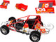 Winged Sprint Car #104 Jeff Swindell Octane Boost Red with Graphics National Sprint Car Hall of Fame 1/18 Diecast Model Car ACME A1809527